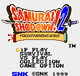 Samurai Shodown! 2 - Pocket Fighting Series Title Screen